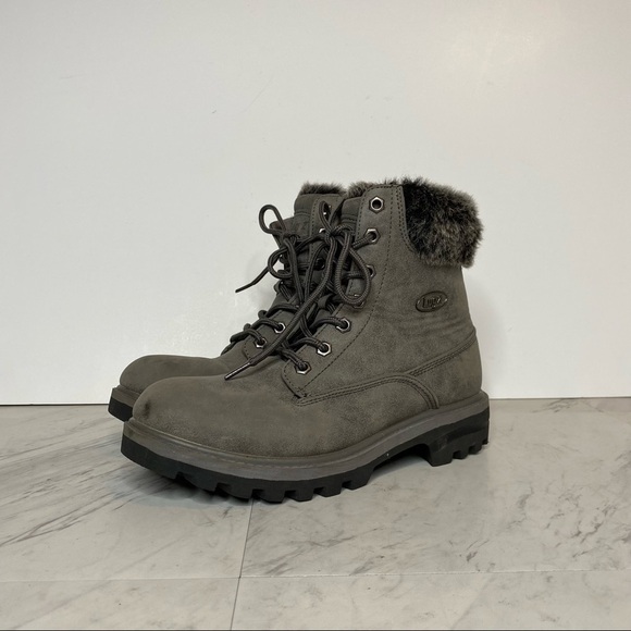 Lugz Empire Hi Faux Fur Gray Lace Up Boot 7.5 - Picture 12 of 12